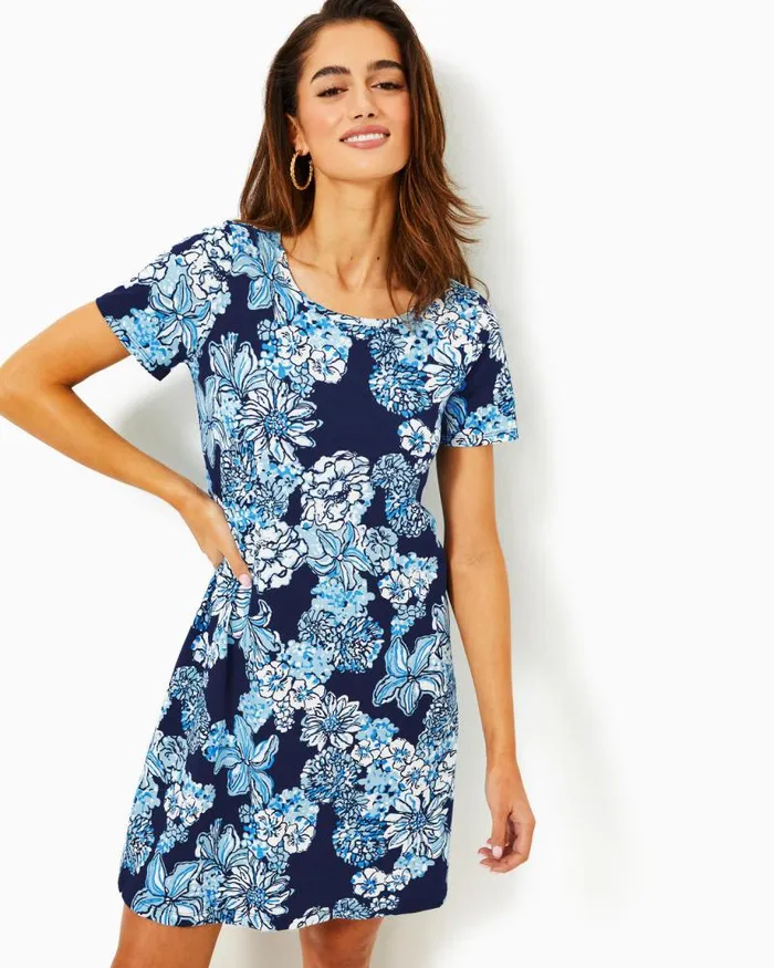 Women Dresses Lilly Pulitzer Cody TShirt Dress Roxie Pink Wave N Sea