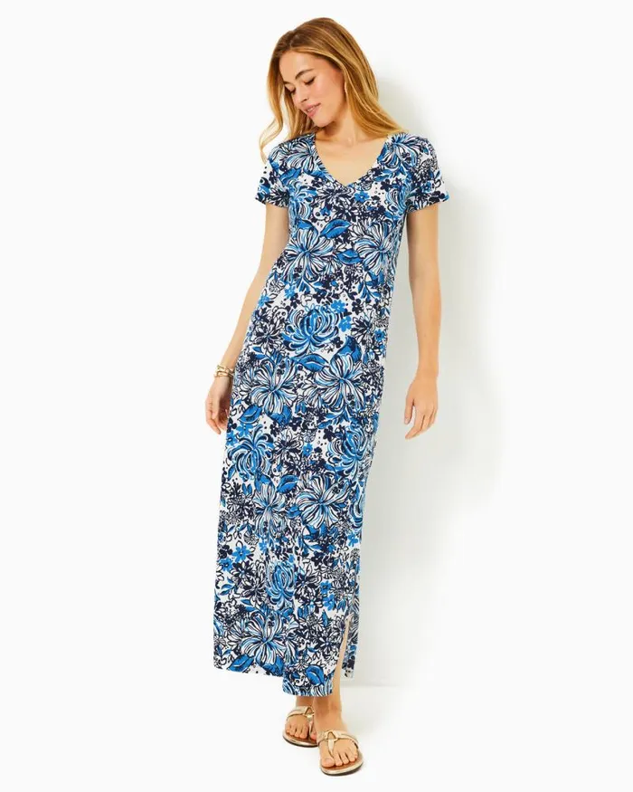 Women Dresses Lilly Pulitzer Gillian Lace Maxi Slip Dress Resort White Butterfly Garden 3d Lace