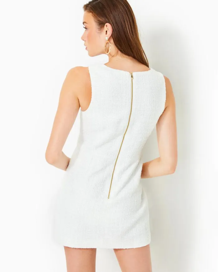 Women Dresses Lilly Pulitzer Kalinara Skirted Romper Resort White Swirl Boucle