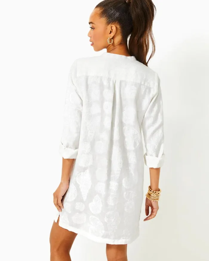 Women Dresses Lilly Pulitzer Rhoda Long Sleeve Linen Dress Resort White Shell Of A Good Time Women Dresses Lilly Pulitzer Rhoda Long Sleeve Linen Dress Resort White Shell Of A Good Time