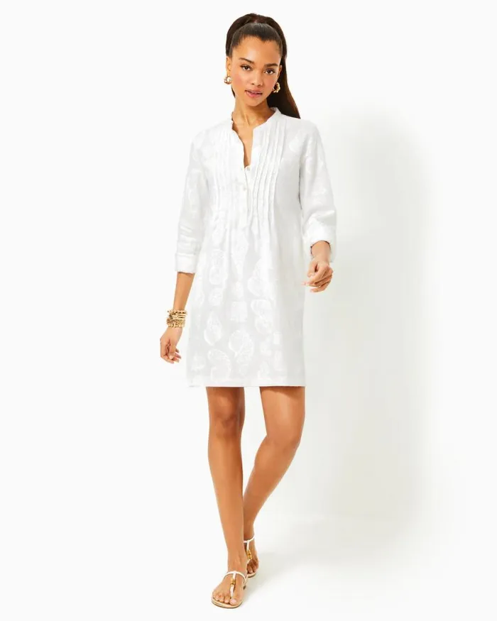 Women Dresses Lilly Pulitzer Rhoda Long Sleeve Linen Dress Resort White Shell Of A Good Time Women Dresses Lilly Pulitzer Rhoda Long Sleeve Linen Dress Resort White Shell Of A Good Time
