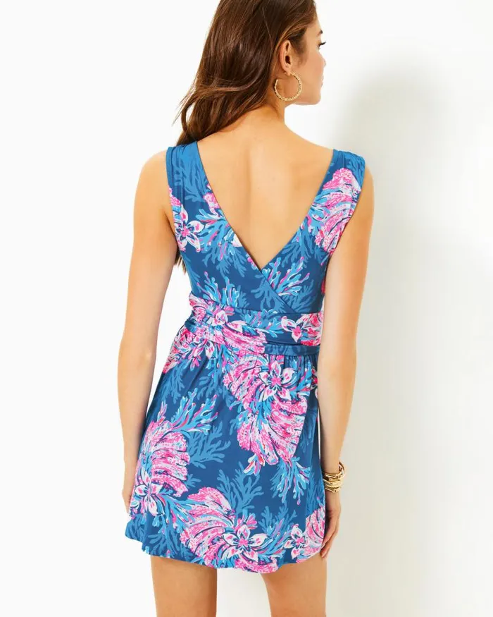Women Dresses Lilly Pulitzer Riza Long Sleeve Romper Low Tide Navy Bouquet All Day Women Dresses Lilly Pulitzer Riza Long Sleeve Romper Low Tide Navy Bouquet All Day