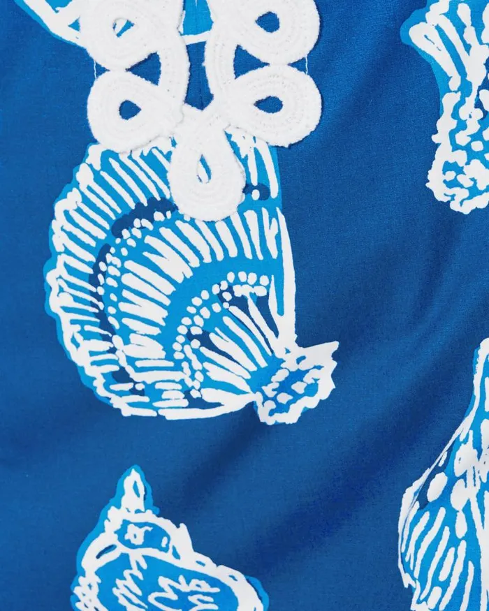 Women Dresses Lilly Pulitzer Shealyn Stretch Maxi Caftan Barton Blue Shell Of A Good Time Oversized