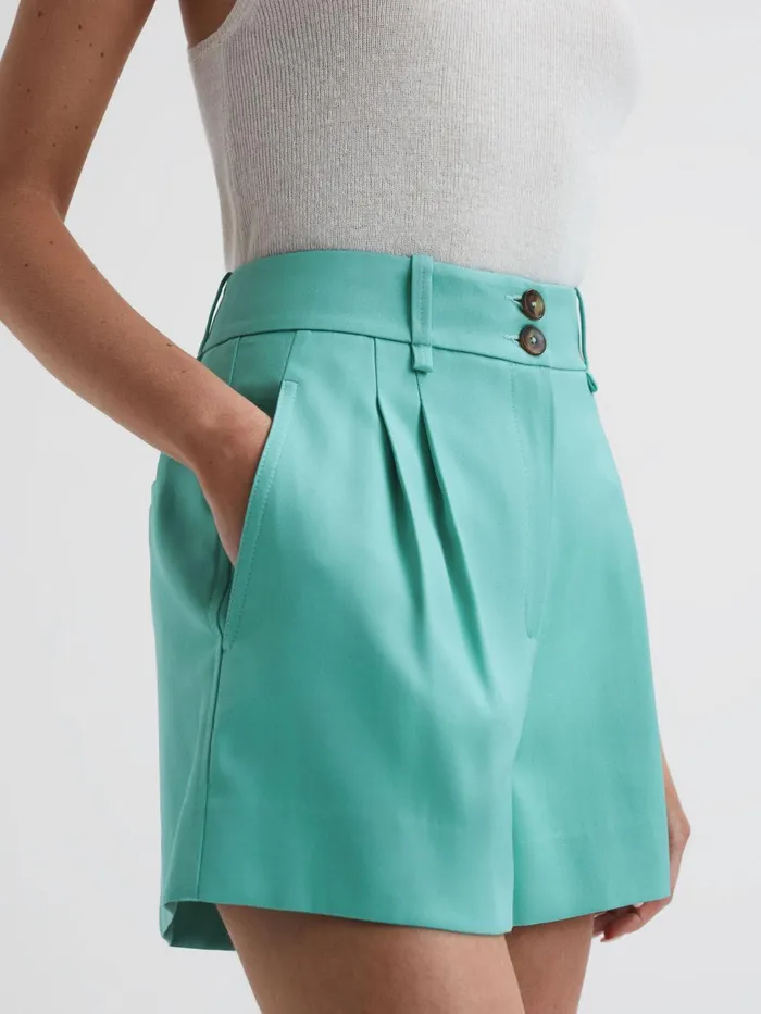 Women Ember Tailored Shorts Cream Reiss Shorts