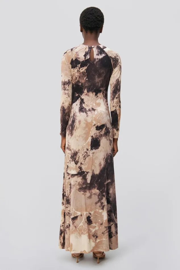 Women Etta Gown Macadamia Rock Crystal Print Jonathan Simkhai Dresses and Jumpsuits