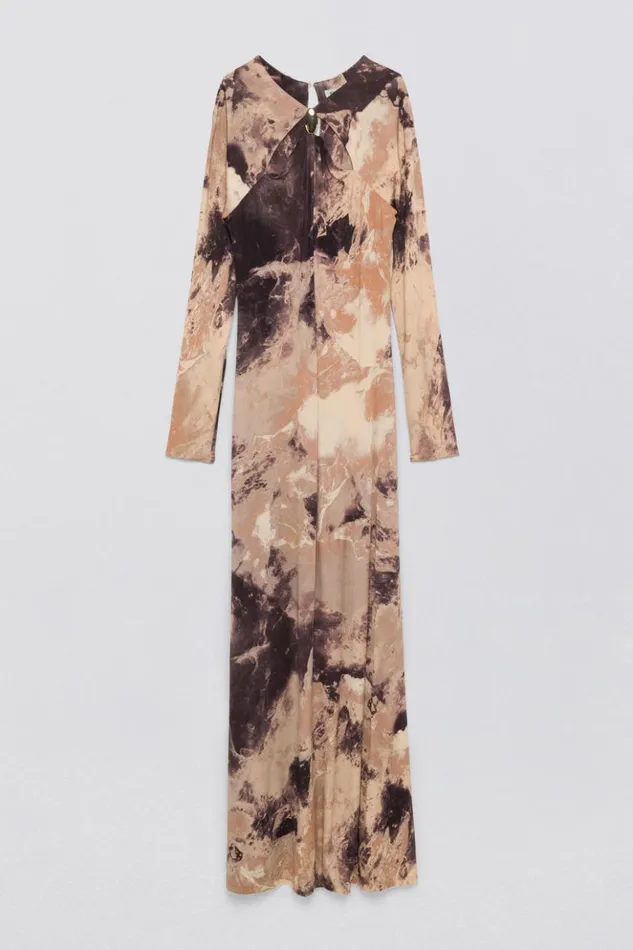 Women Etta Gown Macadamia Rock Crystal Print Jonathan Simkhai Dresses and Jumpsuits
