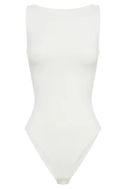 Women Fiona Recycled Nylon Low Back Bodysuit 8211 White White Meshki Basic Tops