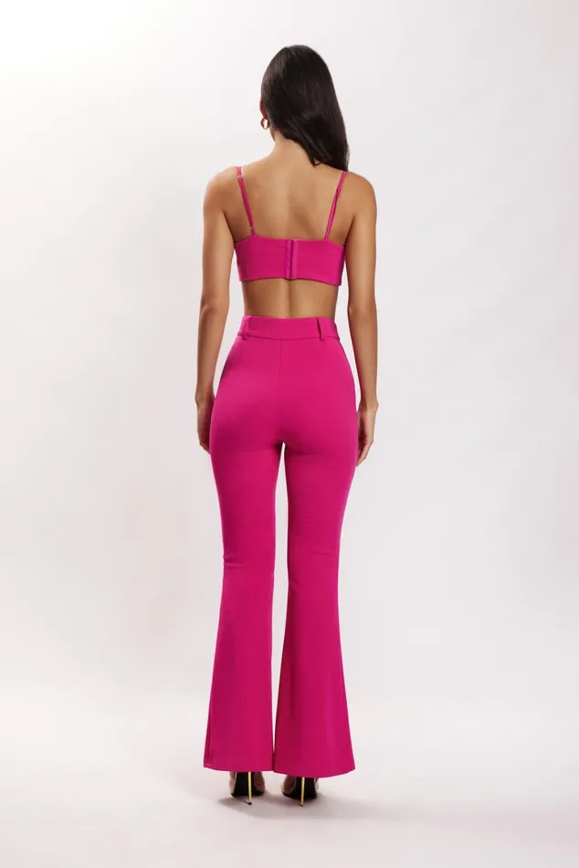 Women Fiorella Crepe Bustier Top 8211 Fuchsia Fuchsia Meshki Crop Tops