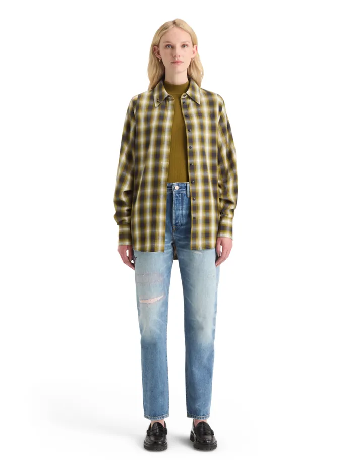 Women FLANNEL SHIRT Olive Check Scotch and Soda Blouses and Shirts