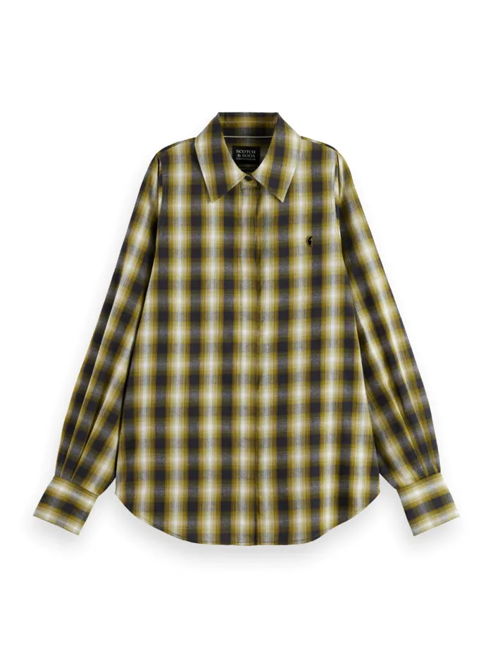 Women FLANNEL SHIRT Olive Check Scotch and Soda Blouses and Shirts