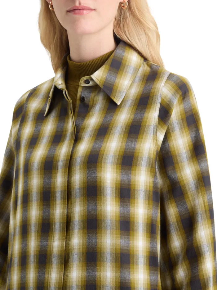 Women FLANNEL SHIRT Olive Check Scotch and Soda Blouses and Shirts