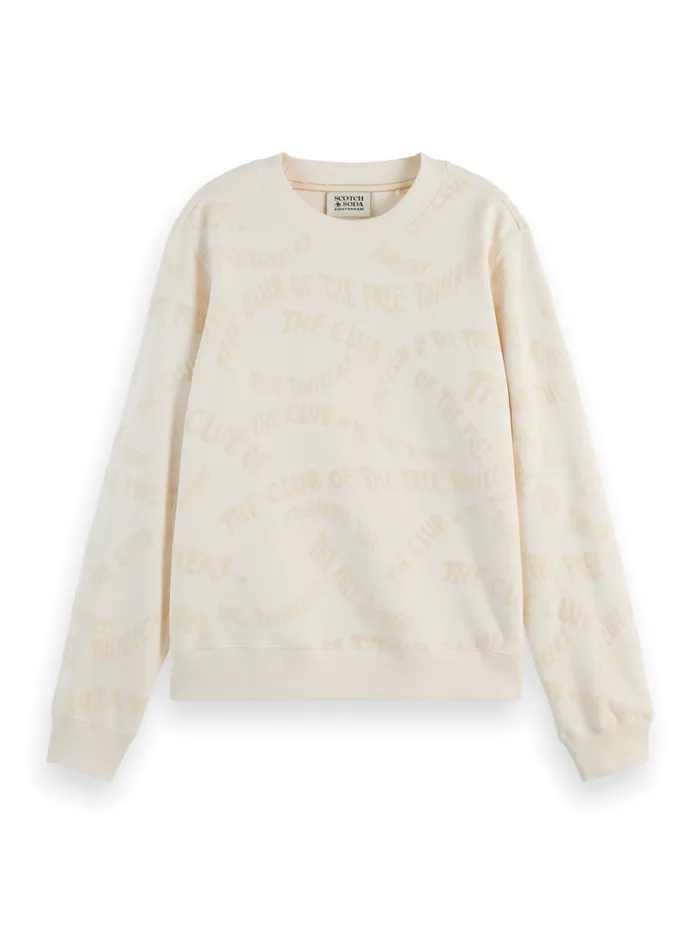 Women FLOCK AOP REGULAR FIT SWEATSHIRT Soft Ice Scotch and Soda Sweatshirts and Hoodies Women FLOCK AOP REGULAR FIT SWEATSHIRT Soft Ice Scotch and Soda Sweatshirts and Hoodies