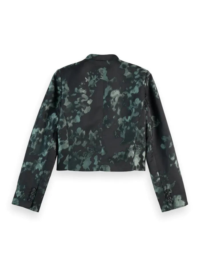 Women Floral Jacquard Cropped Blazer Nieuw Blossom Print Park Green Scotch and Soda Blazers Women Floral Jacquard Cropped Blazer Nieuw Blossom Print Park Green Scotch and Soda Blazers