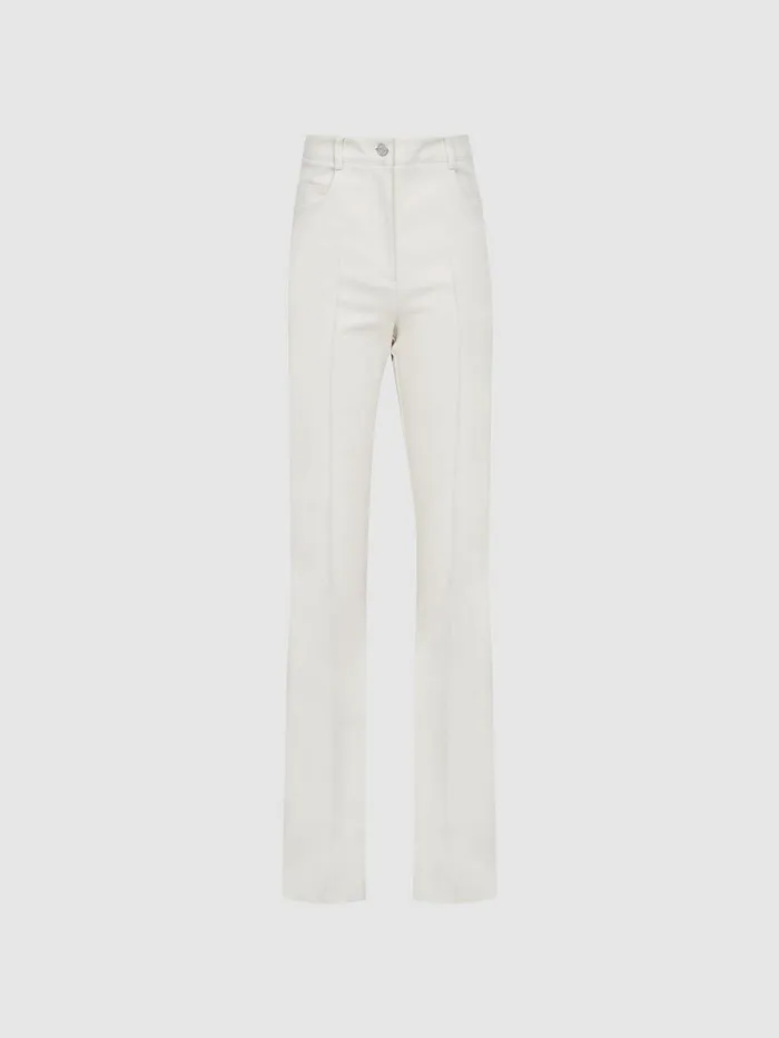 Women Florence High Rise Flared Trousers Cream Reiss Trousers