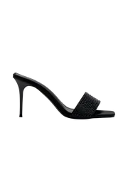 Women Geneva Square Diamante Mule 8211 Black Black Meshki Bridesmaids