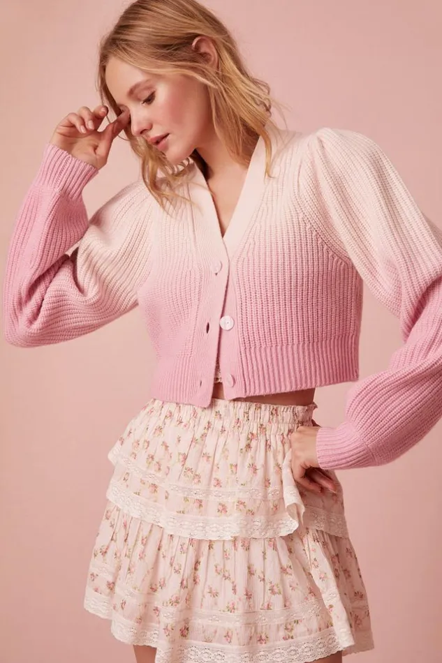 WomenGirls and Baby Avignon DipDyed Ombr Crop Cardigan Strawberry Sunset LoveShackFancy Sweaters WomenGirls and Baby Avignon DipDyed Ombr Crop Cardigan Strawberry Sunset LoveShackFancy Sweaters