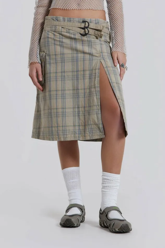 Women Giselle Check Cargo Midi Skirt Multi Jaded London Skirts