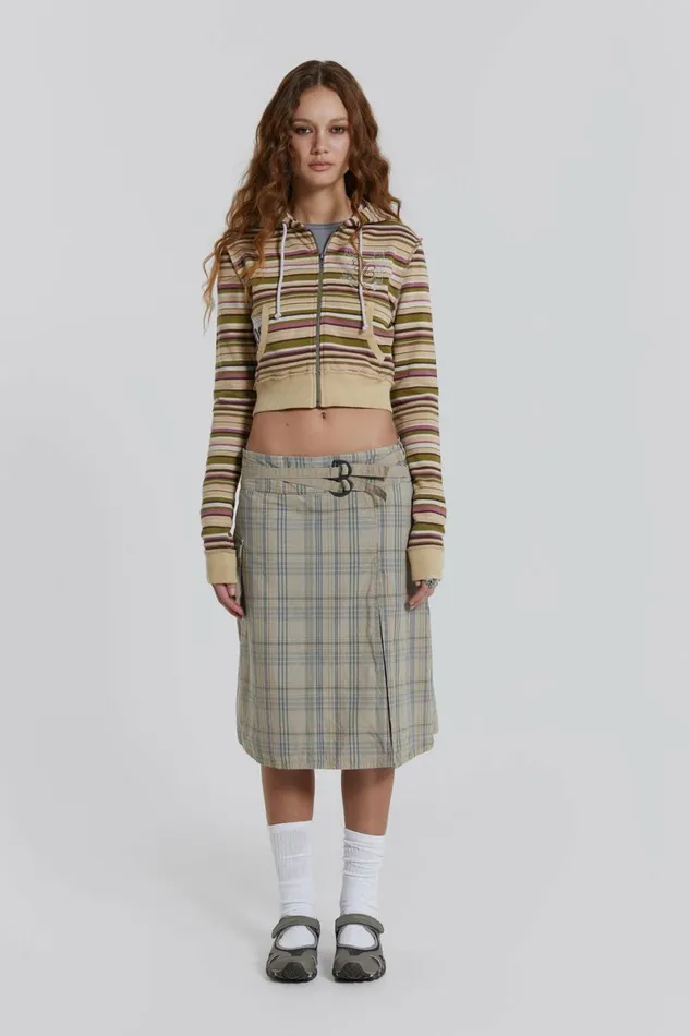 Women Giselle Check Cargo Midi Skirt Multi Jaded London Skirts