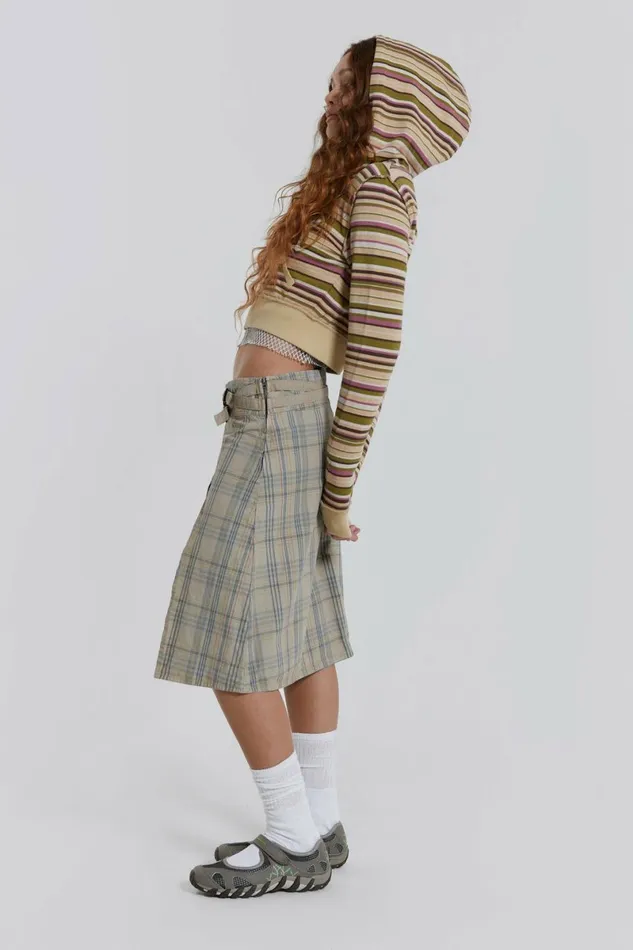 Women Giselle Check Cargo Midi Skirt Multi Jaded London Skirts