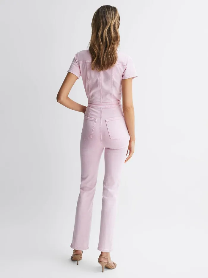 Women Good American Denim Jumpsuit Soft Pink Reiss Jumpsuits