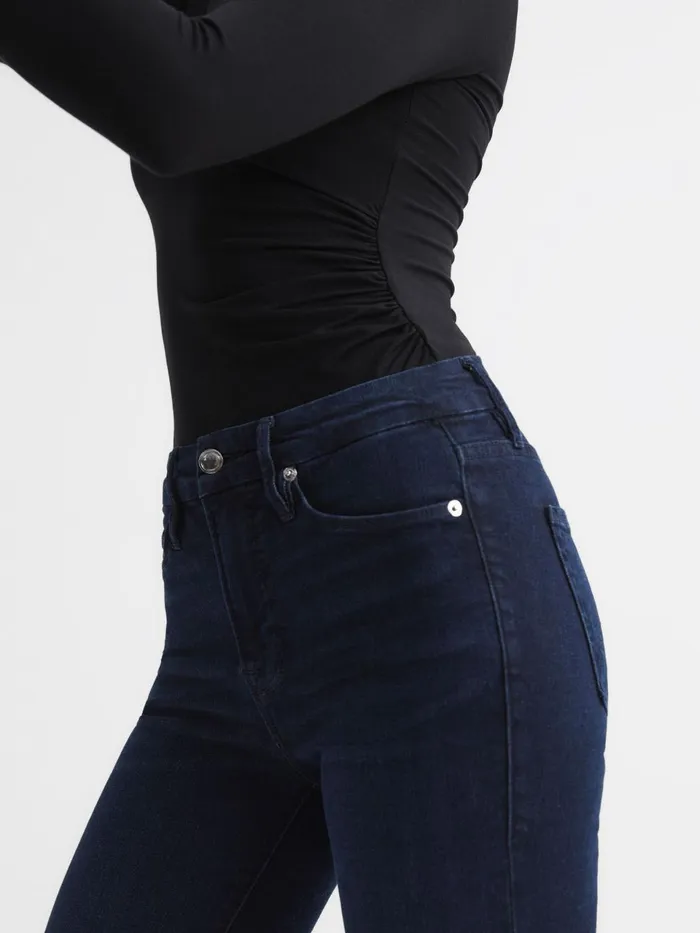 Women Good American Turtleneck Bodysuit Black Reiss Tops