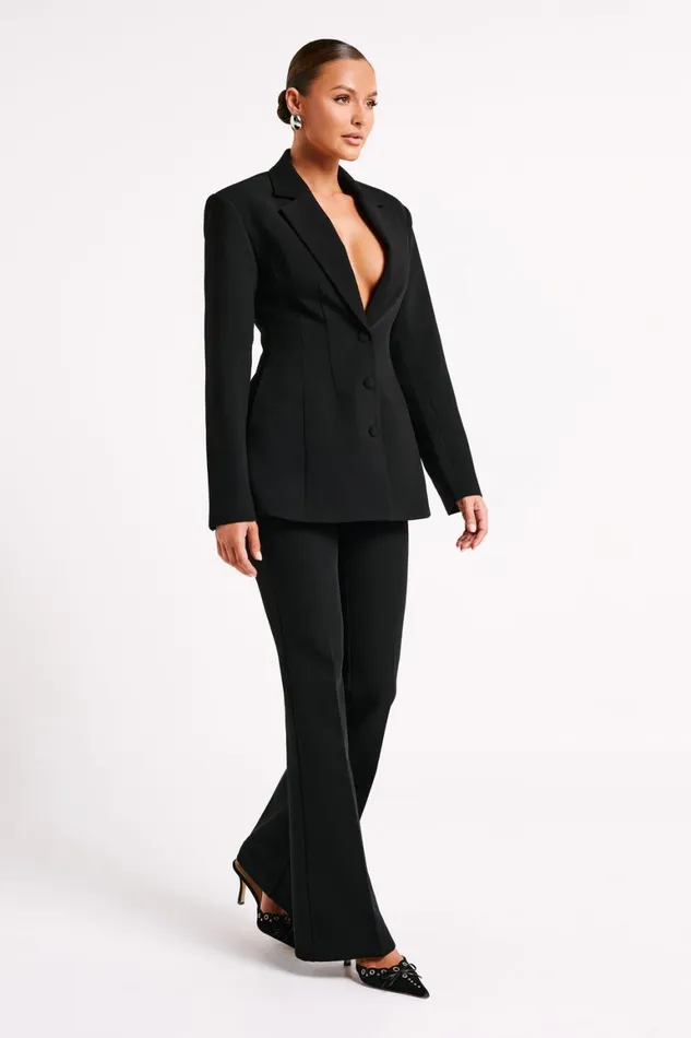 Women Greer Hourglass Suiting Blazer 8211 Black Black Meshki Blazers