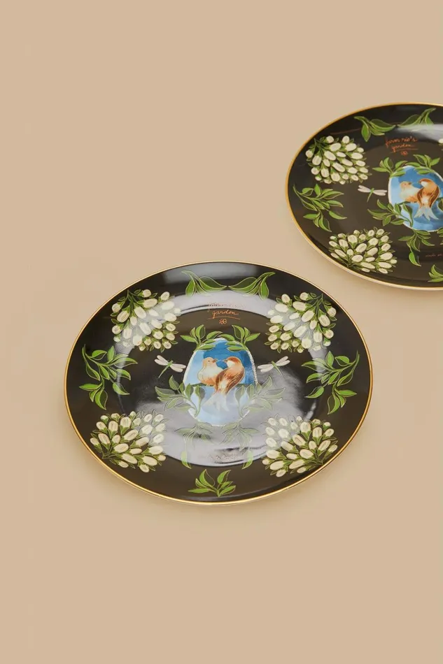 Women Happiness A La Table Farm Rio Romantic Birds Dinner Plate