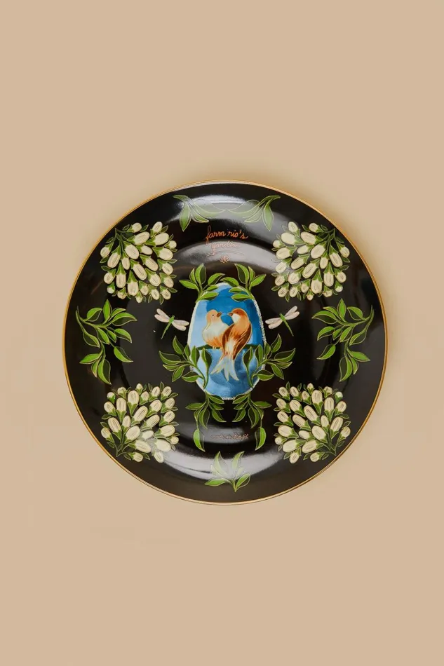 Women Happiness A La Table Farm Rio Romantic Birds Dinner Plate