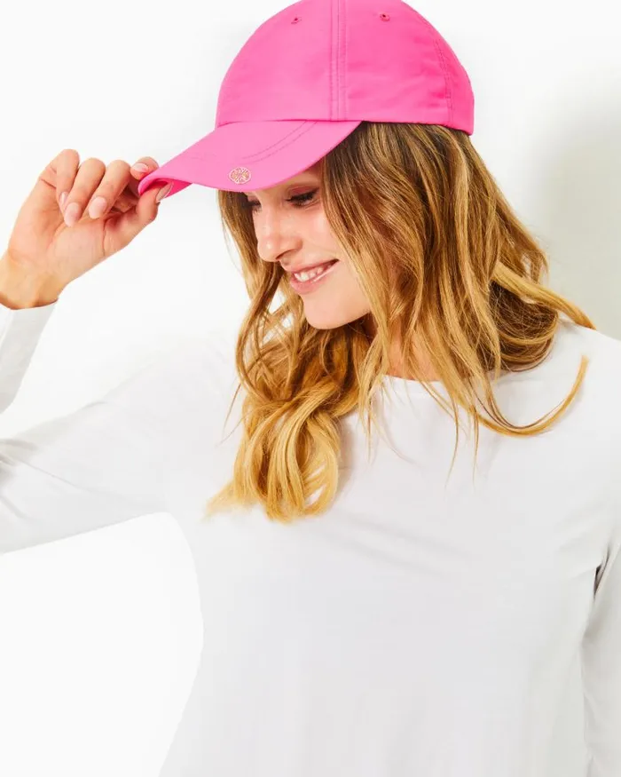 Women Hats and Hair Lilly Pulitzer Solid Run Around Hat Roxie Pink