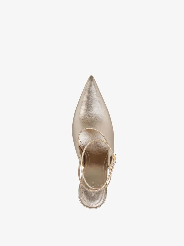 Women Heels Givenchy Show Slingbacks In Laminated Leather Dusty Golden