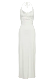 Women Heidi Recycled Nylon Pin Detail Midi Dress 8211 White White Meshki Midi Dresses