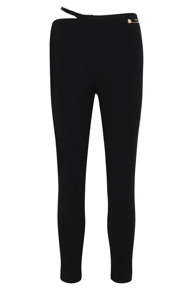 Women Irene Pants With V Front Cut Out 8211 Black Black Meshki Pants