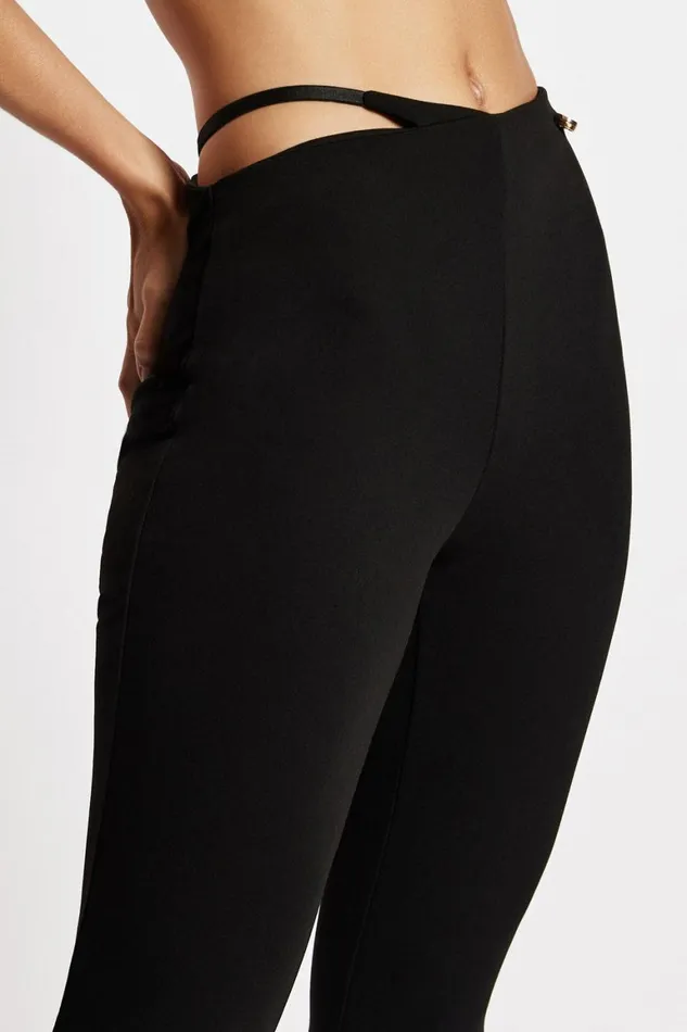 Women Irene Pants With V Front Cut Out 8211 Black Black Meshki Pants