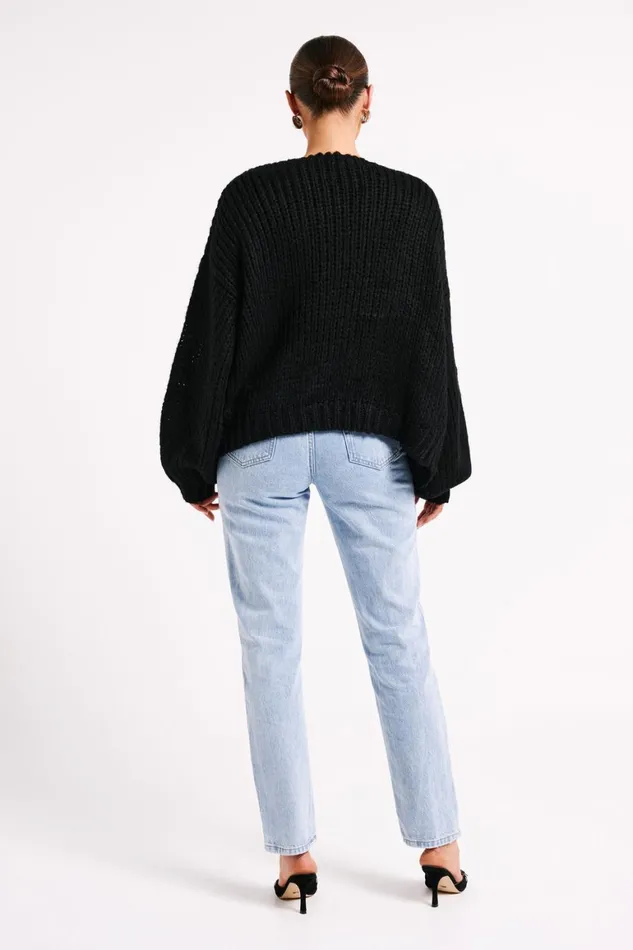 Women Irina Chunky Knit Cardigan 8211 Black Black Meshki Coats and Jackets
