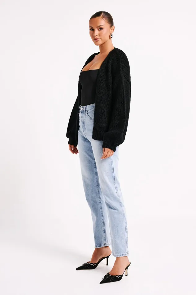 Women Irina Chunky Knit Cardigan 8211 Black Black Meshki Coats and Jackets