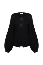 Women Irina Chunky Knit Cardigan 8211 Black Black Meshki Coats and Jackets