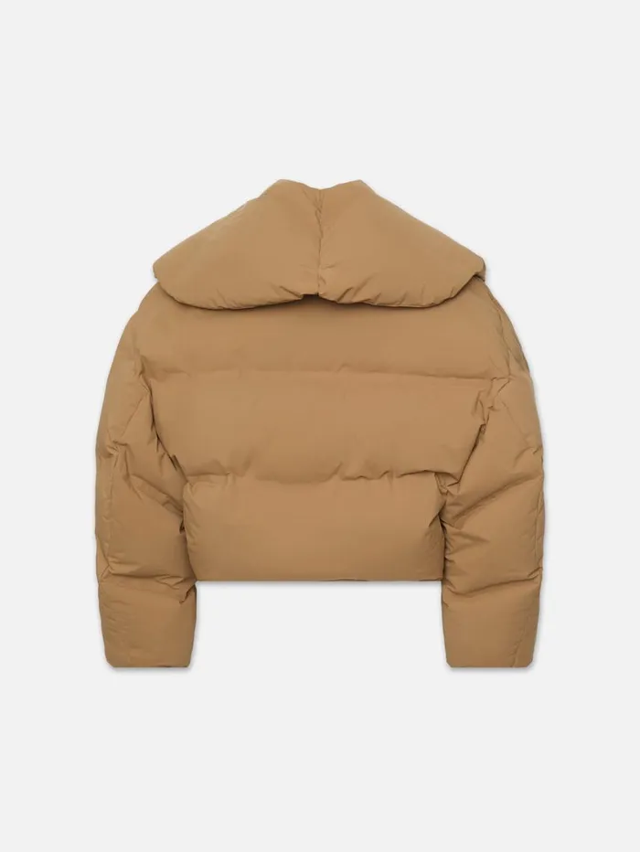Women Jackets and Coats FRAME Cropped Shawl Puffer 8212 Camel