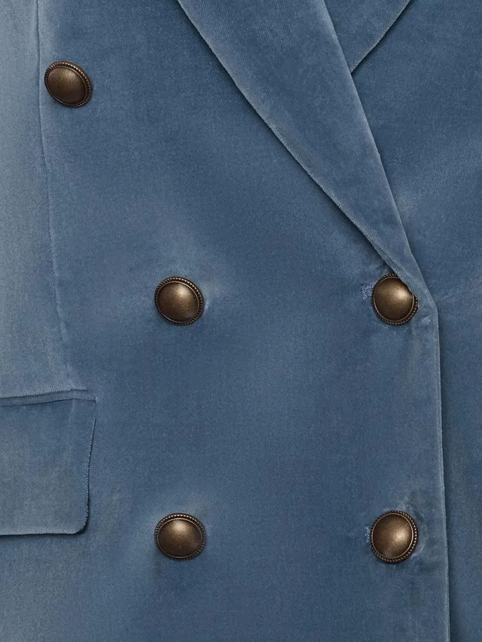 Women Jackets and Coats FRAME Double Breasted Slim Blazer 8212 Denim Blue Women Jackets and Coats FRAME Double Breasted Slim Blazer 8212 Denim Blue