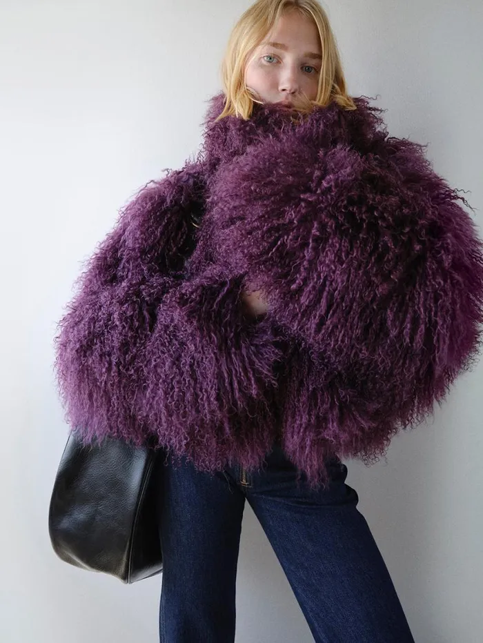 Women Jackets and Coats FRAME Shaggy Shearling Coat 8212 Plum Women Jackets and Coats FRAME Shaggy Shearling Coat 8212 Plum