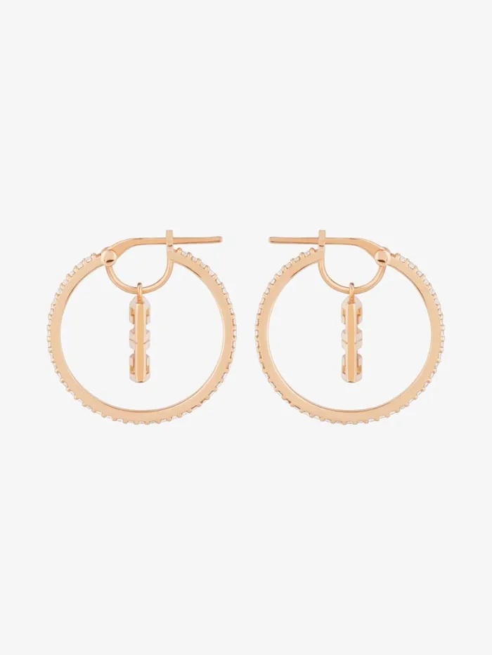 Women Jewelry Givenchy 4G Earrings In Metal With Crystals Rose Golden