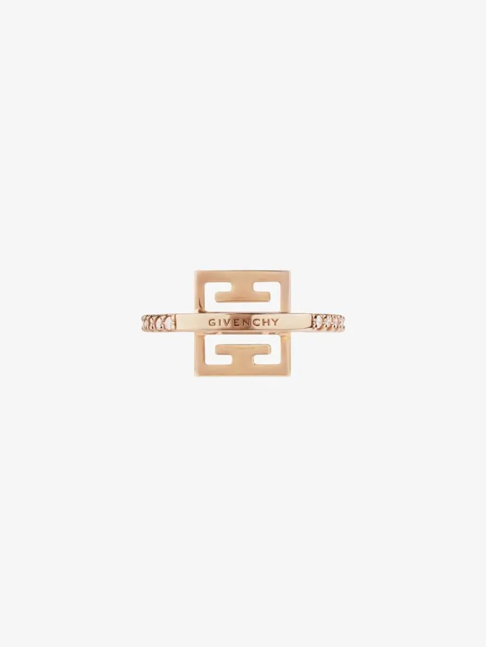 Women Jewelry Givenchy 4G Ring In Metal With Crystals Rose Golden Women Jewelry Givenchy 4G Ring In Metal With Crystals Rose Golden