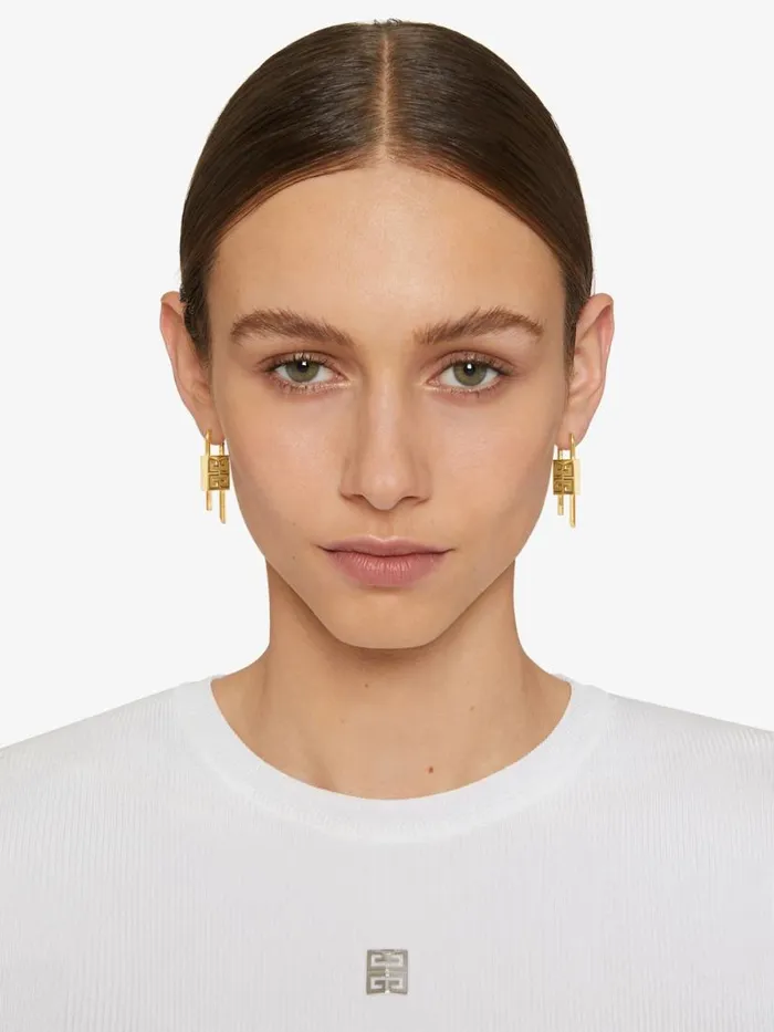 Women Jewelry Givenchy Lock Earrings In Metal Golden Yellow Women Jewelry Givenchy Lock Earrings In Metal Golden Yellow