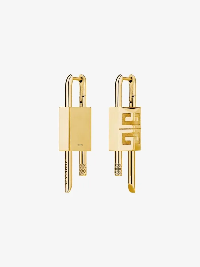 Women Jewelry Givenchy Lock Earrings In Metal Golden Yellow Women Jewelry Givenchy Lock Earrings In Metal Golden Yellow
