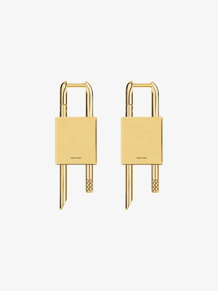 Women Jewelry Givenchy Lock Earrings In Metal Golden Yellow Women Jewelry Givenchy Lock Earrings In Metal Golden Yellow