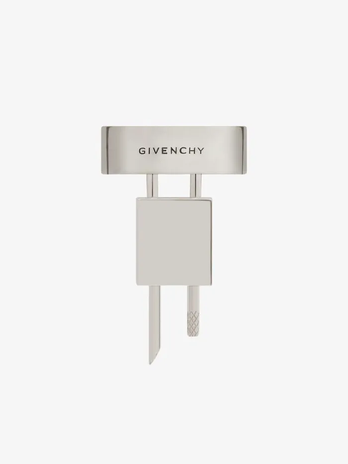 Women Jewelry Givenchy Mini Lock Ring In Metal With Crystal Silvery