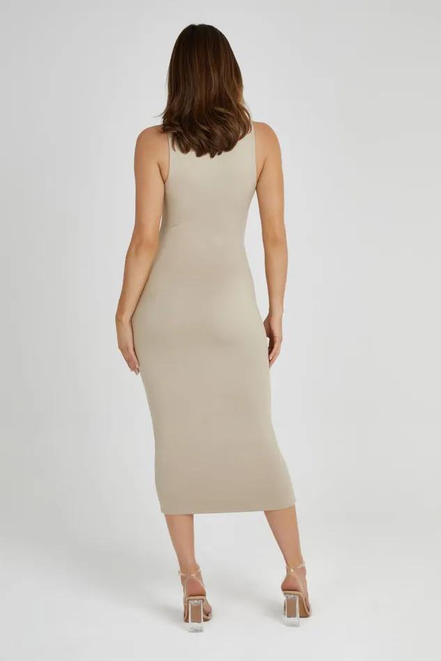 Women Jill Sleeveless Tank Midi Dress 8211 Taupe Taupe Meshki Midi Dresses