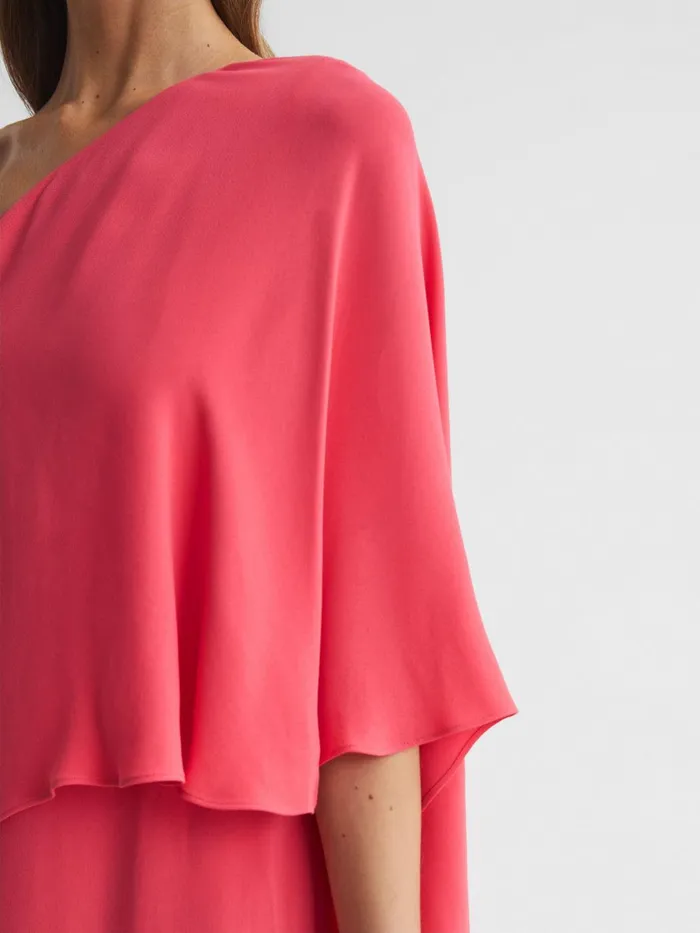 Women Jordyn OffShoulder Cape Maxi Dress Coral Reiss Dresses