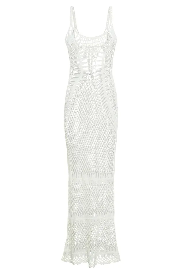 Women Josephine Crochet Maxi Dress 8211 White White Meshki Maxi Dresses