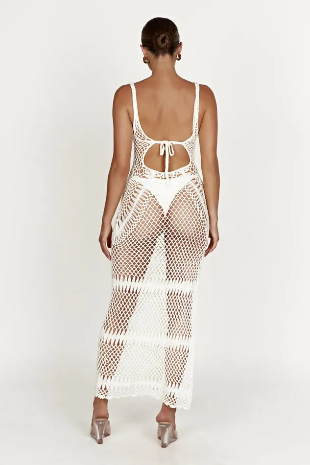 Women Josephine Crochet Maxi Dress 8211 White White Meshki Maxi Dresses