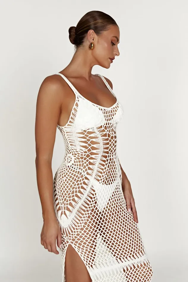 Women Josephine Crochet Maxi Dress 8211 White White Meshki Maxi Dresses
